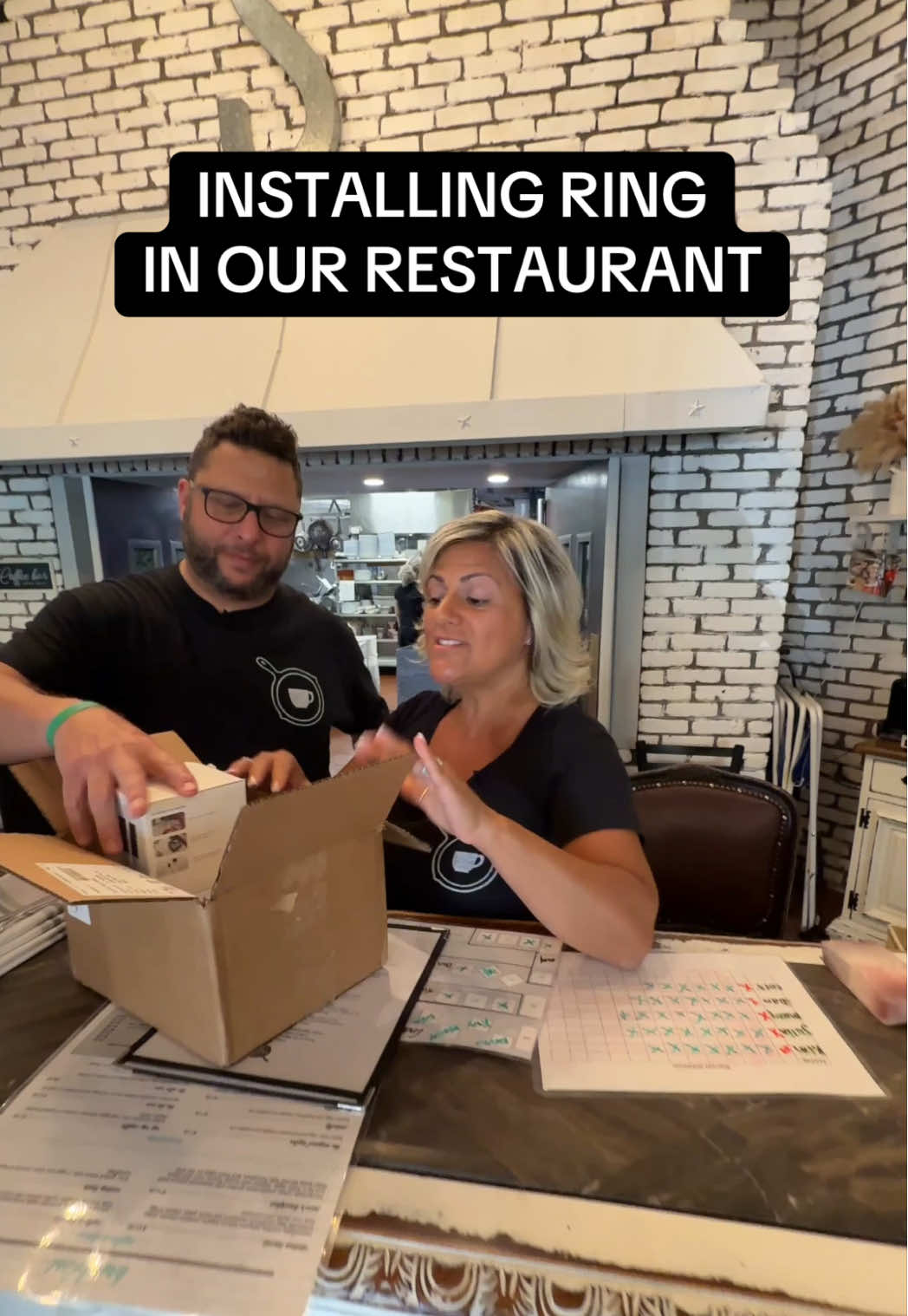 TikTok post by @taylorsamsbrunch for Ring. Caption reads: Making the switch to @Ring for our business was so....