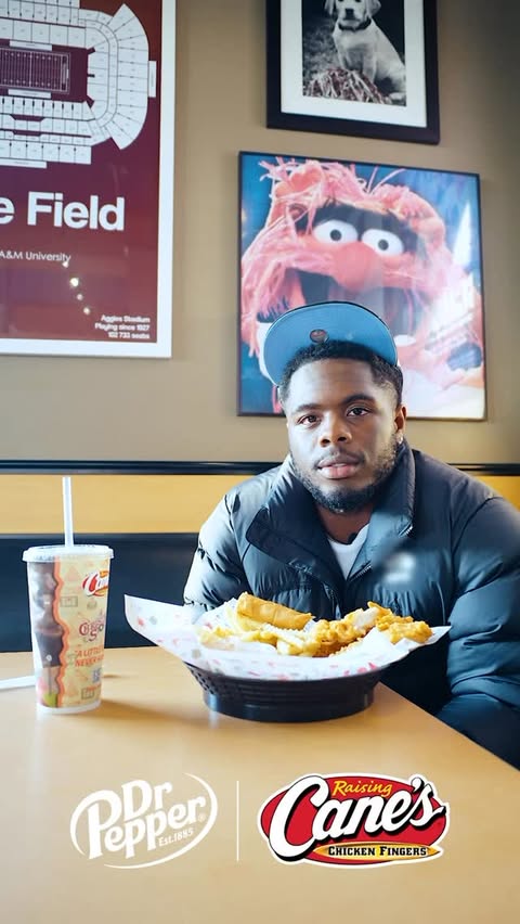 Instagram post by @4socr4zy for Dr Pepper. Caption reads: Big game fuel courtesy of @raisingcanes @drpepper....