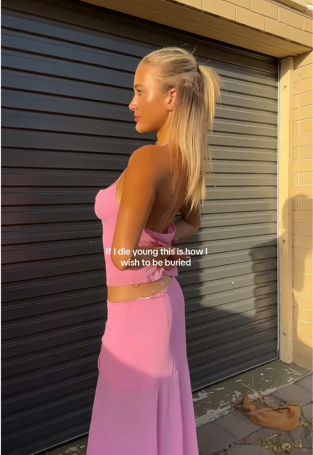 TikTok post by @discogarage for Sasha Therese. Caption reads: Bury me in @Sasha Therese please 🩷 #gifted #ootd....