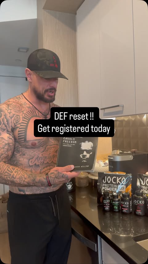 Instagram post by @unchained_fit for JOCKOFUEL. Caption reads: Get registered here

http://thedefreset.com/

The....