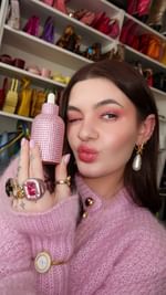 Instagram post by @samtodd for Go-to Skincare. Caption reads: AD | Everyone's favourite face oil has had a 10th....