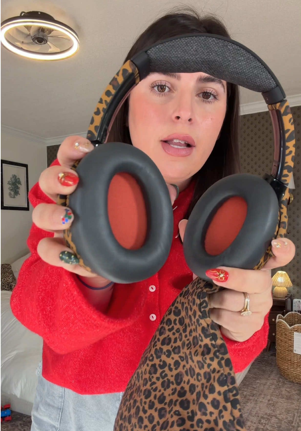 TikTok post by @chantlycaree for Skullcandy. Caption reads: [...] THE headphones to grab 🐆🎧@Skullcandy ....