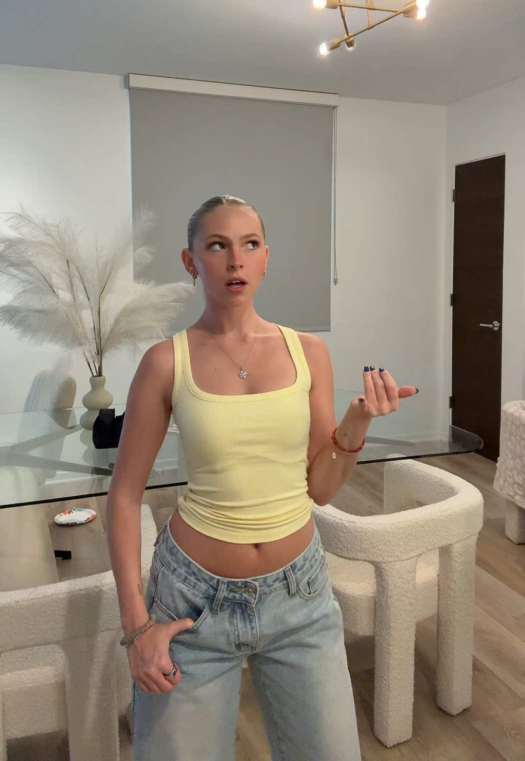 TikTok post by @jordynjones for White Fox Boutique. Caption reads: my go-to for basics @White Fox Boutique Use code....