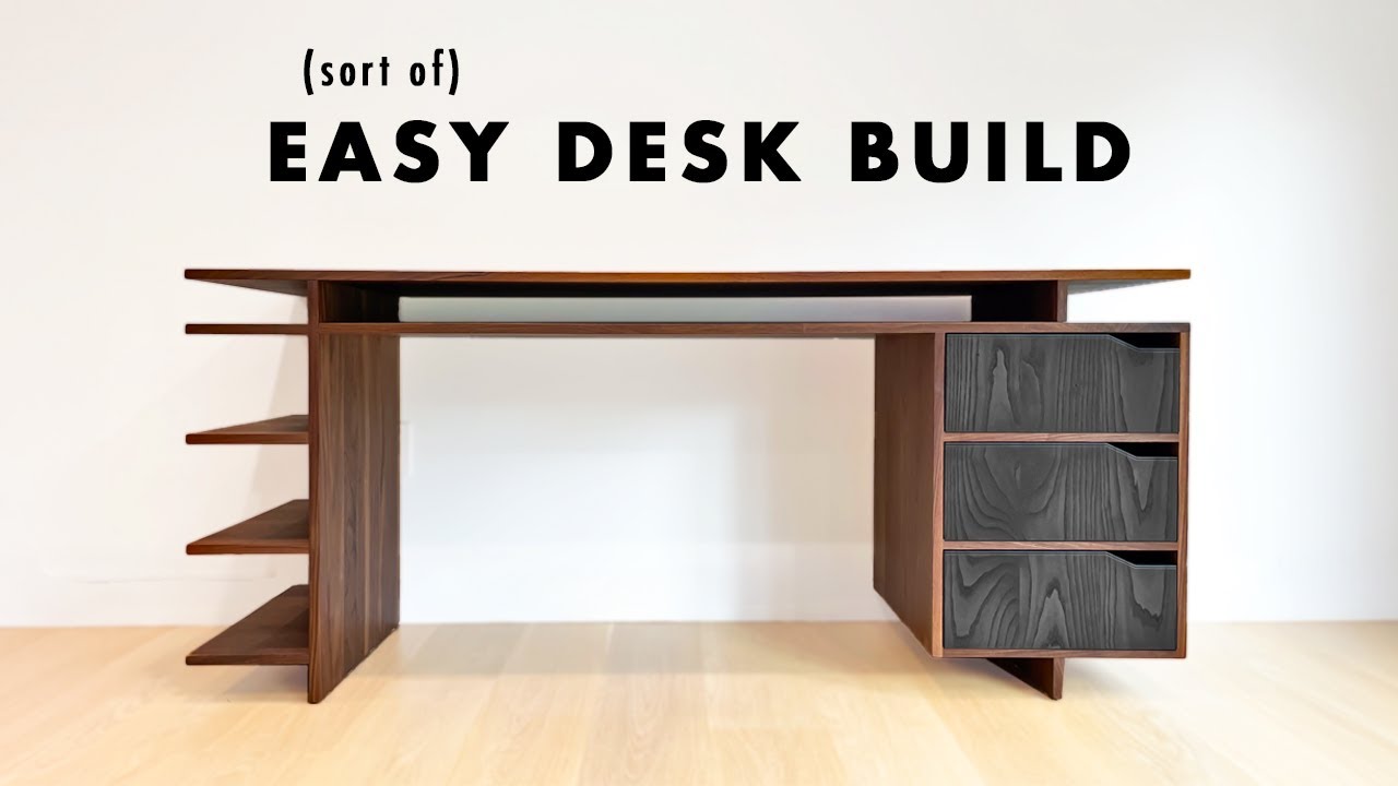 YouTube post by @3x3CustomTamar for Thingiverse. Caption reads: Building a Desk for My Son.