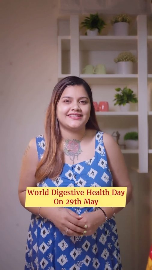 Instagram post by @smrutisreee for Happy Tummy. Caption reads: Hey everyone!

With World Digestive Health Day....