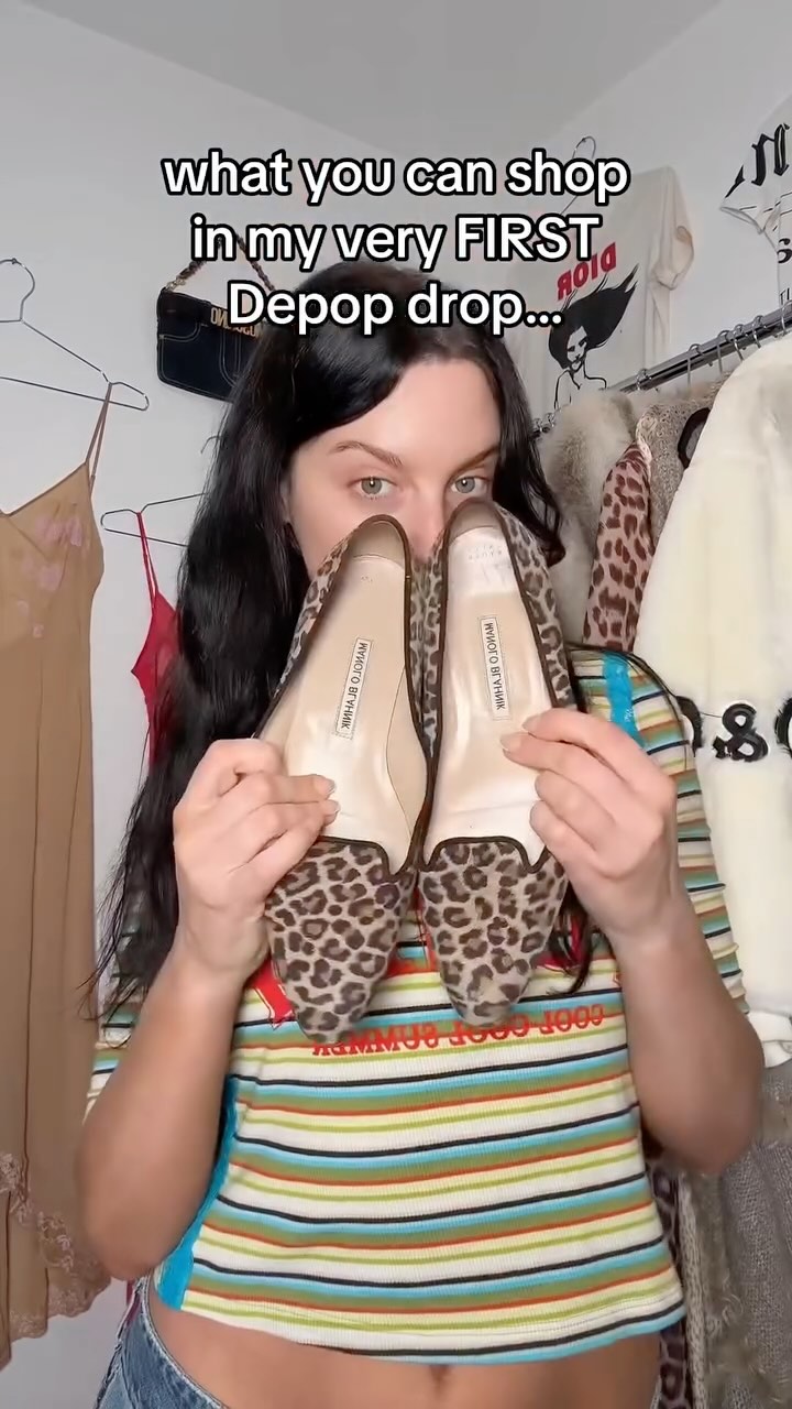 Instagram post by @macyeleni for Depop. Caption reads: it’s FINALLY happening…shop macyeleni on @depop....