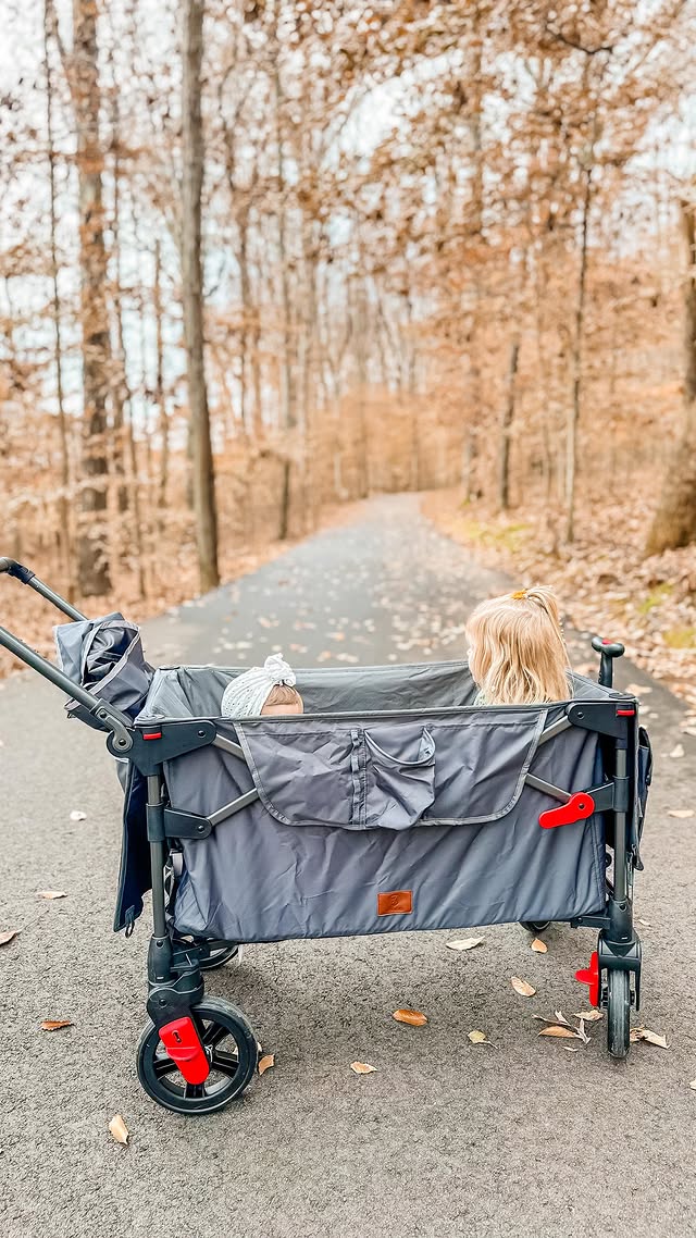 Instagram post by @itsbrookehall for EVER ADVANCED. Caption reads: shop our fav @everadvanced stroller wagon for 20%....
