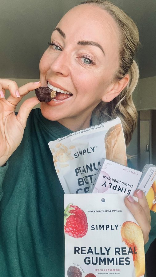 Instagram post by @theslr_life for Simply Gum. Caption reads: Every Milestone Matters: Celebrating Growth with....