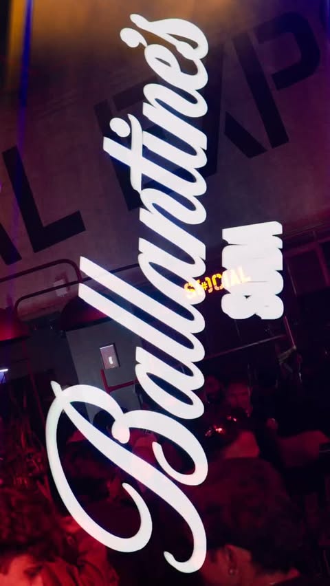 Instagram post by @amrita__singhh for Ballantine's. Caption reads: #BallantineSoda brought together smooth sips and....