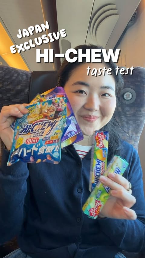 Instagram post by @takahasheats for HI-CHEW. Caption reads: Did you know that the name HI-CHEW comes from....