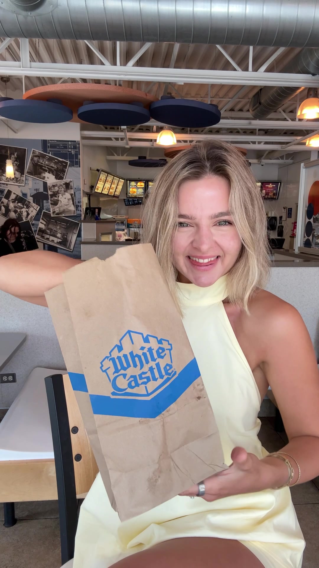 TikTok post by @olia_chicago for White Castle. Caption reads: It's officially #CrispyChickenSummer because all I....