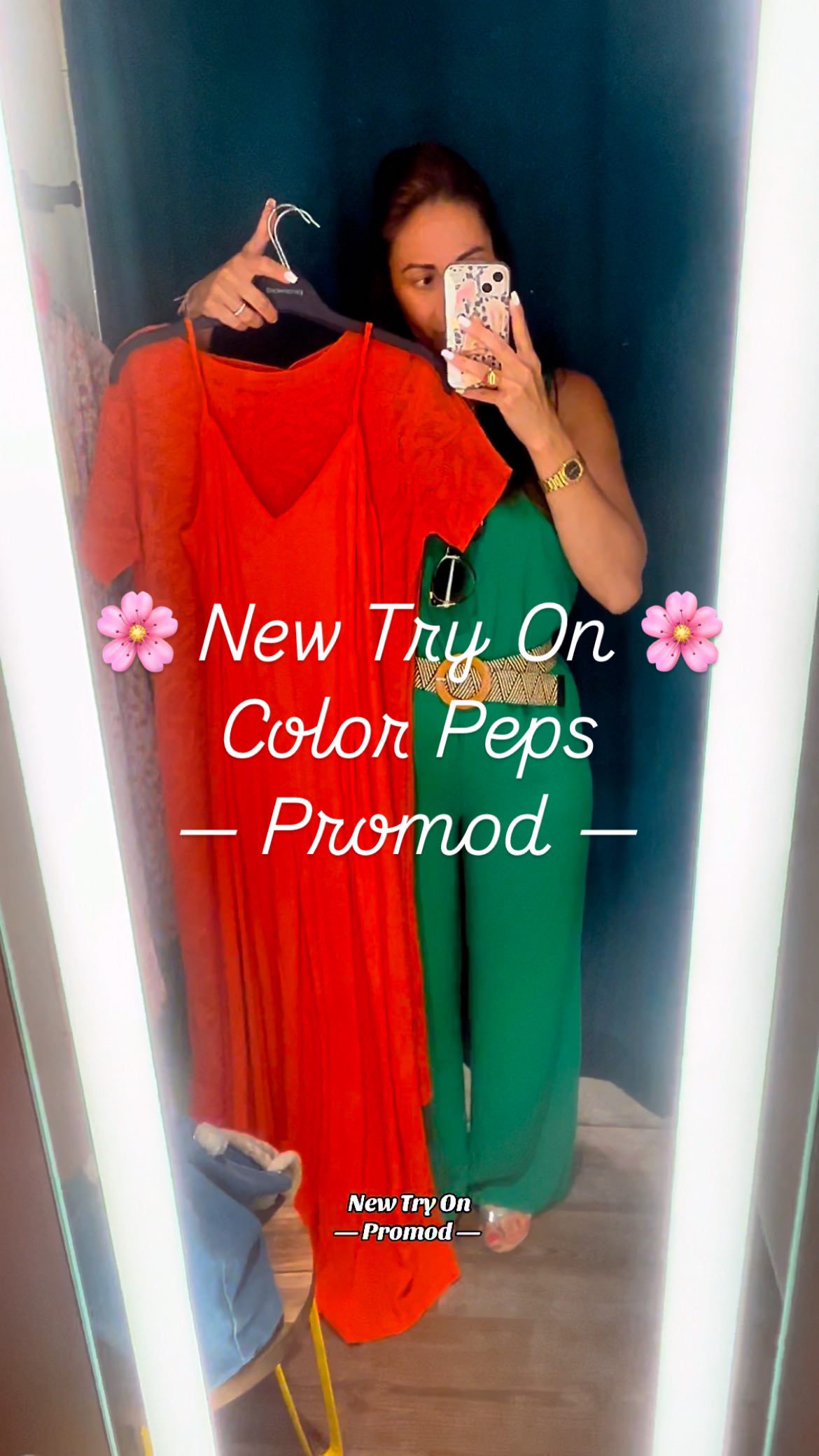 Instagram post by @une.maman.louve for Promod. Caption reads: TRY ON WITH ME 🌸

Petite sélection colorée chez....