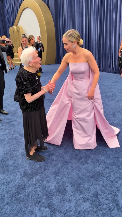 Instagram post by @rosssmith for NBC Entertainment. Caption reads: Granny and I hit the Emmys red carpet to celebrate....
