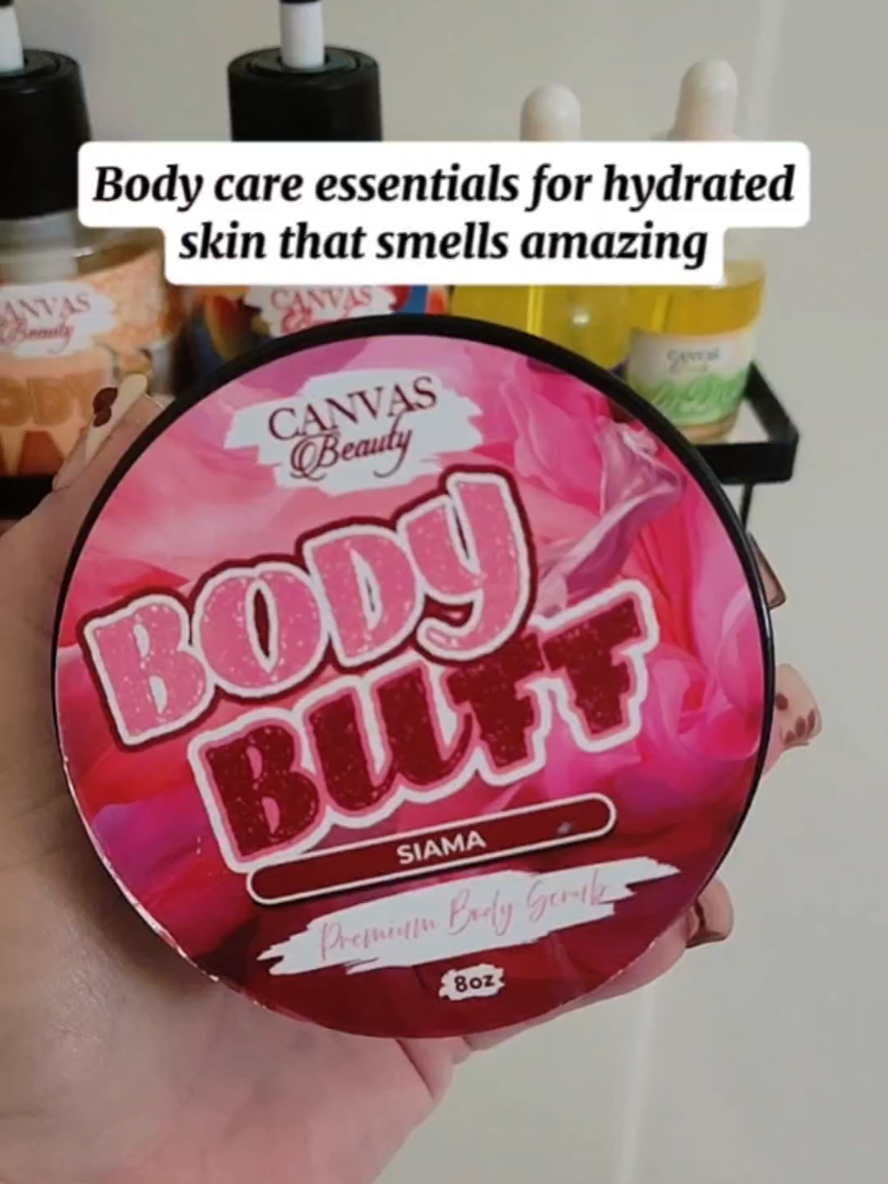 TikTok post by @gasweettea for Canvas Beauty Brand. Caption reads: Glow Up Your Body Care Routine! Upgrade your....