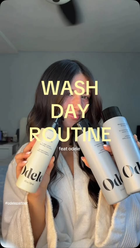 Instagram post by @lysstrepel for Odele. Caption reads: wash day complete with @odelebeauty ✨ #odele....