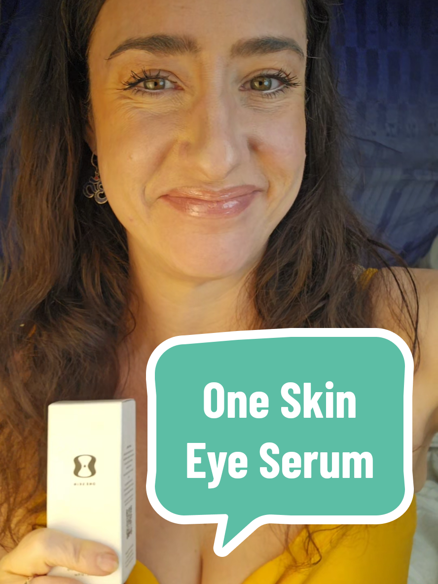 TikTok post by @clairethebear11 for OneSkin. Caption reads: [...] that serum!! #eyetransformation #OSeye....