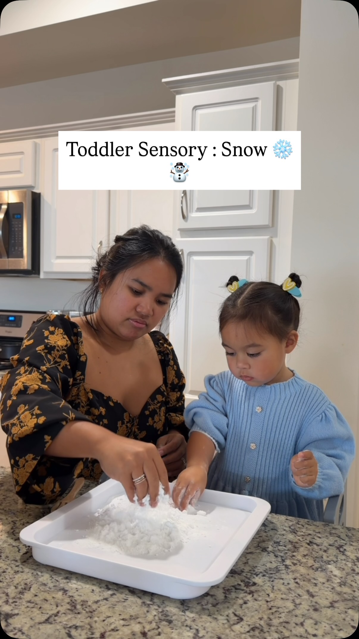 Instagram post by @jessandmissamelia for ARM and HAMMER. Caption reads: So easy and so fun.. 🤩 in honor of our first snow....