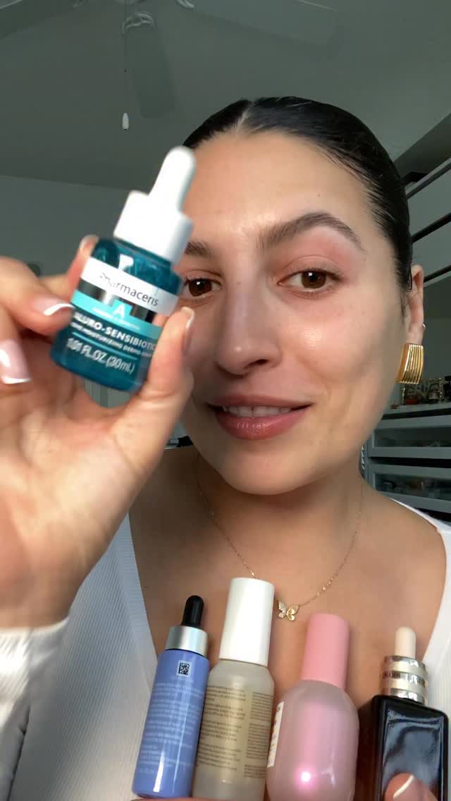 Instagram post by @_krystalmarie_ for Pharmaceris. Caption reads: This serum has replaced my entire skincare....