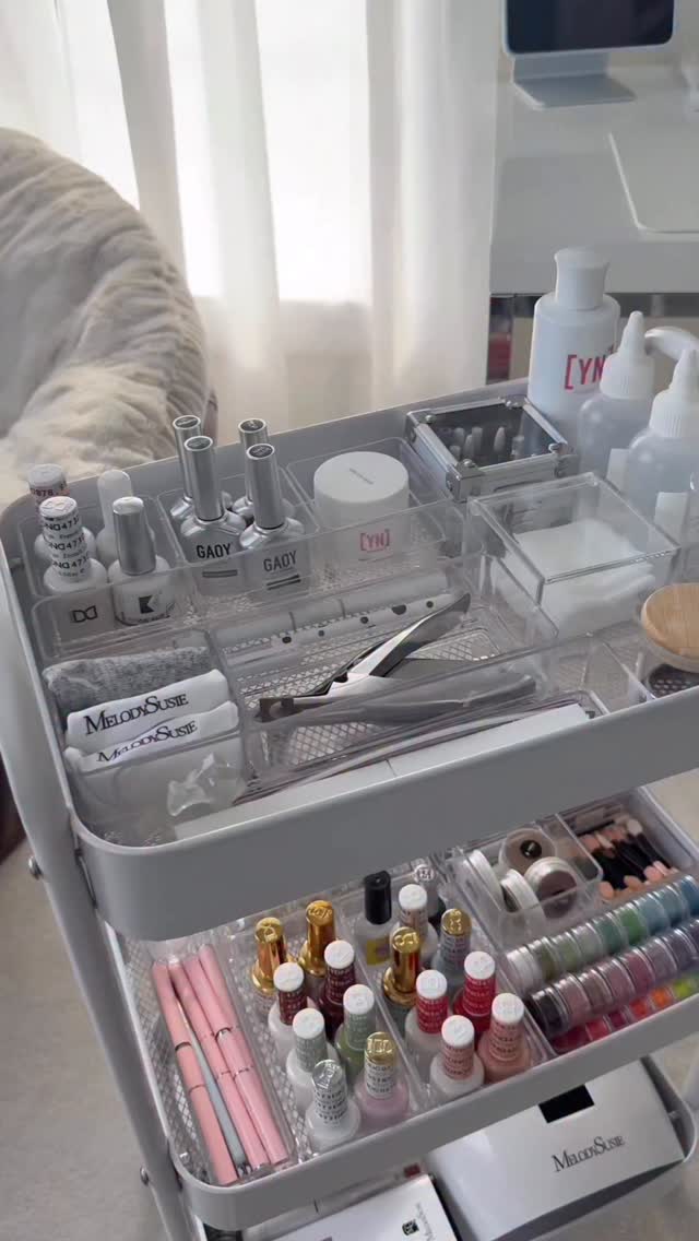 Instagram post by @cnadismit for BeetlesGelPolish. Caption reads: pre-frenchied gel-x tips >>> comment “NAILS” for....