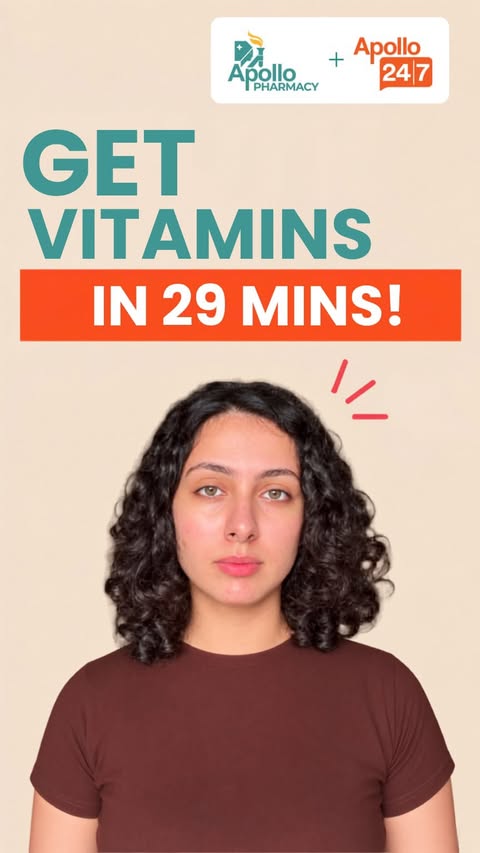 Instagram post by @shrutii_gaurrr for Apollo 24x7. Caption reads: Multivitamin or individual vitamins? It all....