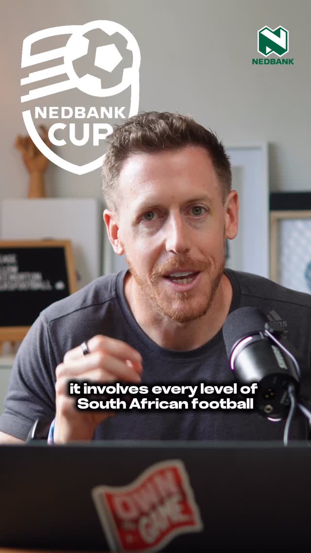 Instagram post by @mikemortontalksfootball for Nedbank. Caption reads: 🏆 The Nedbank Cup starts NOW. One game. One goal.....