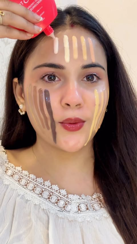 Instagram post by @vanshikaa.jain__ for Dot & Key Skincare. Caption reads: Follow and comment 'Shade' to get the link or you....