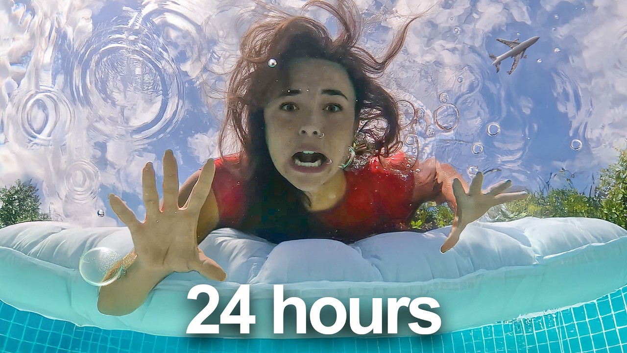 YouTube post by @pierson for OLIPOP. Caption reads: I Lived in My Pool for 24 Hours.