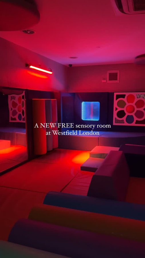 Instagram post by @kiddoadventures_ for Westfield London. Caption reads: Westfield London now has a FREE Sensory Room! ❤️ A....