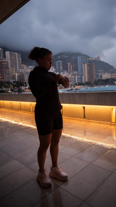 Instagram post by @jasmine_paolini for Amazfit. Caption reads: [...] that keeps me accountable. I’ve had the....