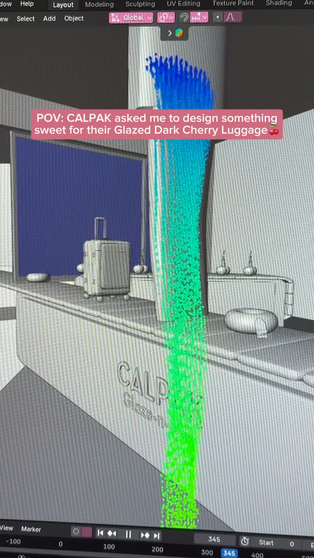 Instagram post by @studioxbui for CALPAK. Caption reads: We teamed up to bring @calpak Glazed Dark Cherry....