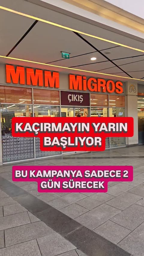 Instagram post by @indirimitakipedenadamheryerde for Migros. Caption reads: @migros_tr #kesfet #kesfet #indirimitakipedenadam....