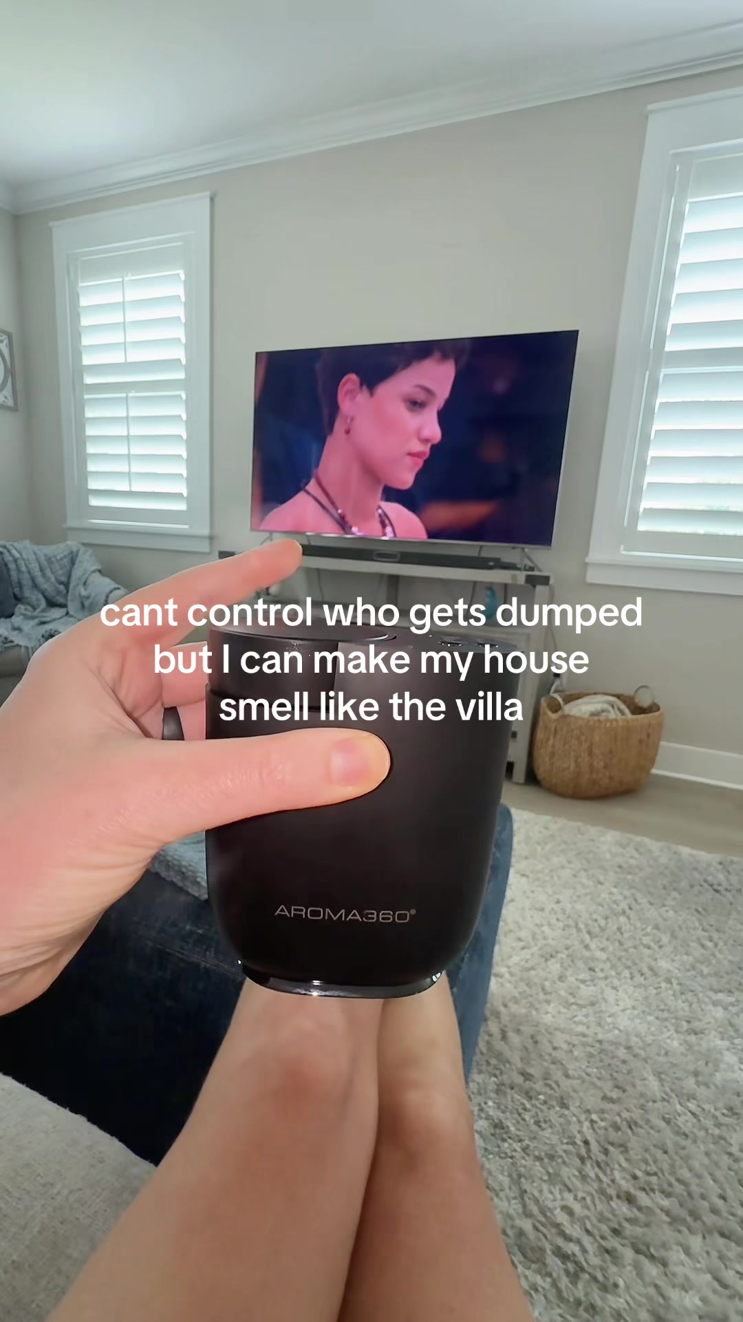 TikTok post by @m_shelll for Aroma360. Caption reads: @Aroma360 Store #aroma360 #loveisland [...].