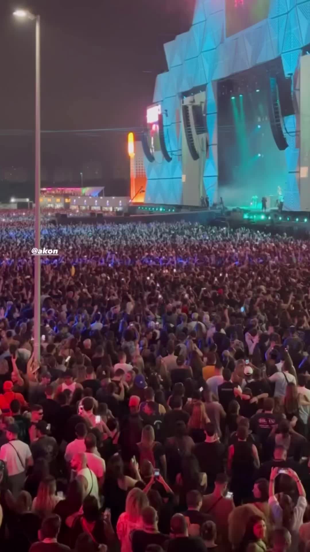 TikTok post by @akon for Rock in Rio. Caption reads: WORLD PREMIER!!!         AKON’s BEAUTIFUL DAY at....