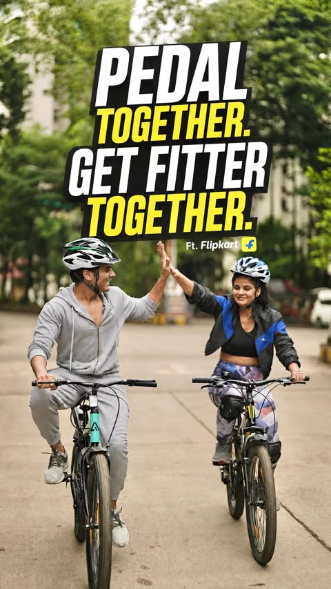Instagram post by @abhishek_soni321 for Flipkart Lifestyle. Caption reads: My favorite ride is the one with you. 🚴‍♀️❤️🚴‍♂️....