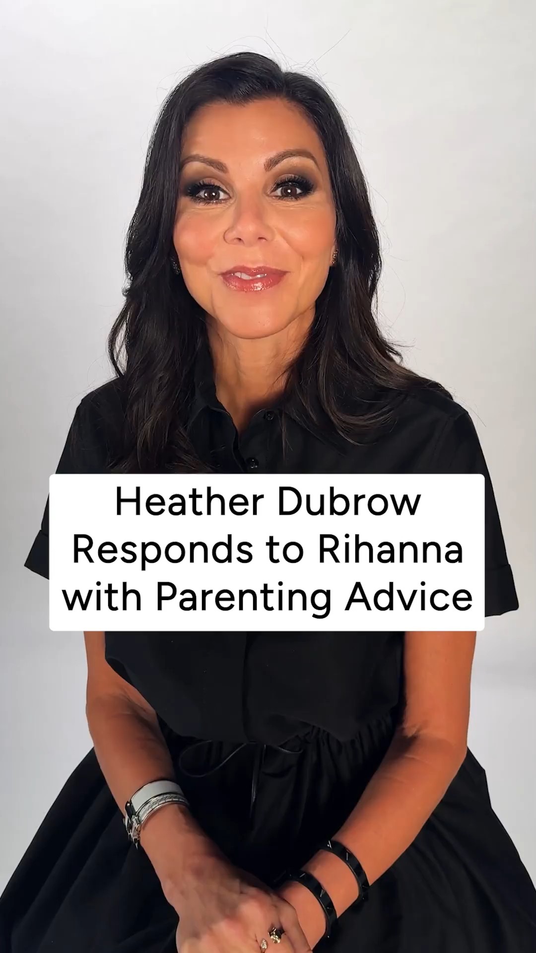 Instagram post by @heatherdubrow for Parents. Caption reads: #HeatherDubrow reacts to Rihanna's third pregnancy....