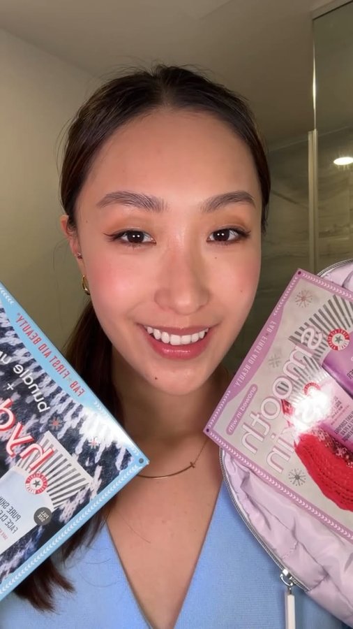Instagram post by an influencer for First Aid Beauty. Caption reads: [...] at Sephora Canada 💜 #firstaidbeauty....