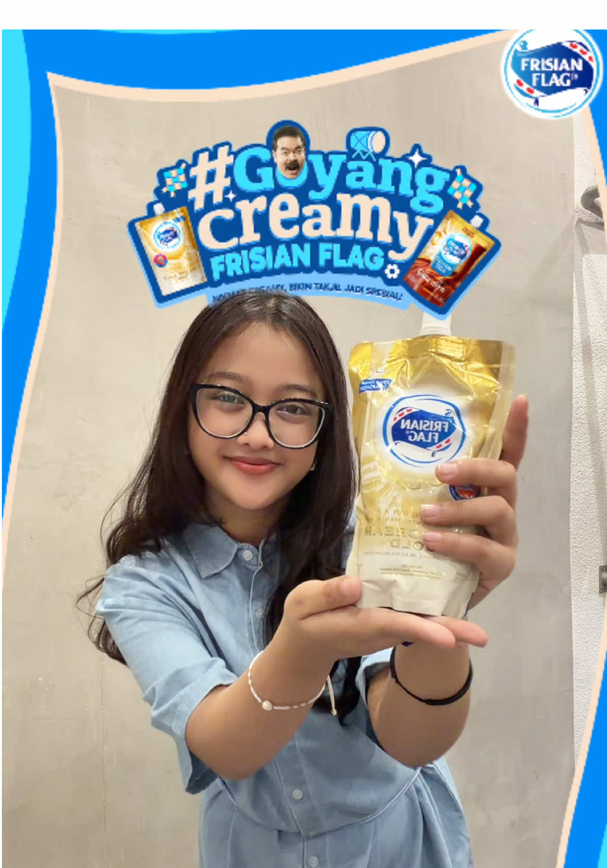 TikTok post by @endahuci1 for Frisian Flag Indonesia. Caption reads: Seru banget Goyang seru bareng @Frisian Flag....