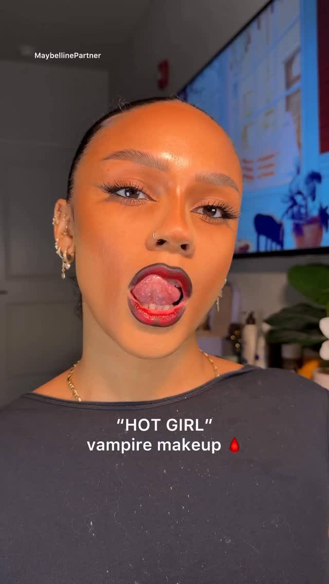 Instagram post by @palomahendersonn for Maybelline. Caption reads: Everything you need for an easy simple sexy....