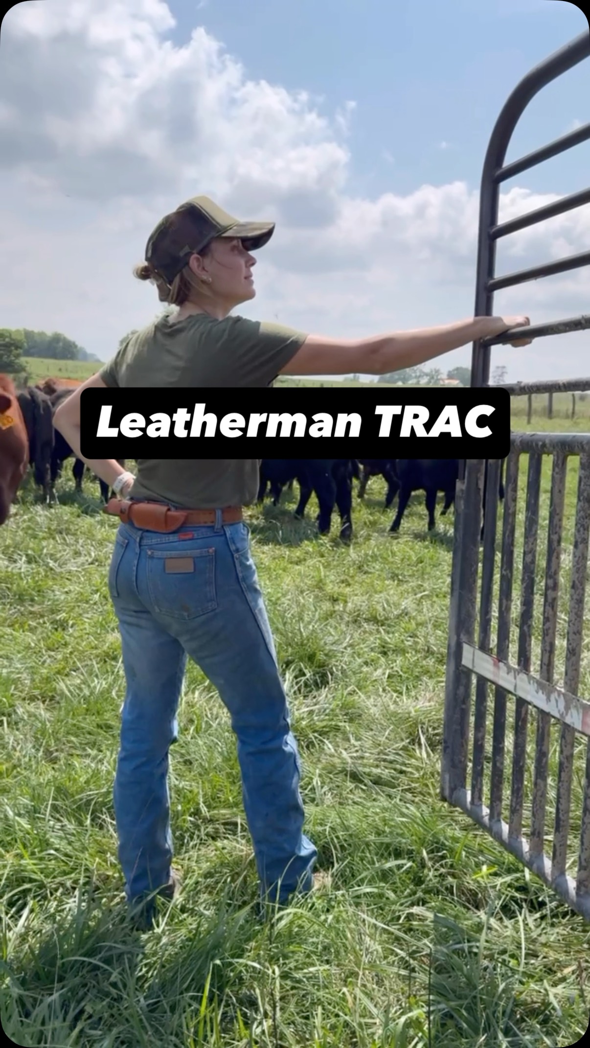 Instagram post by @alextempleton_ for Leatherman. Caption reads: @leathermantools new line of knives are tough as....