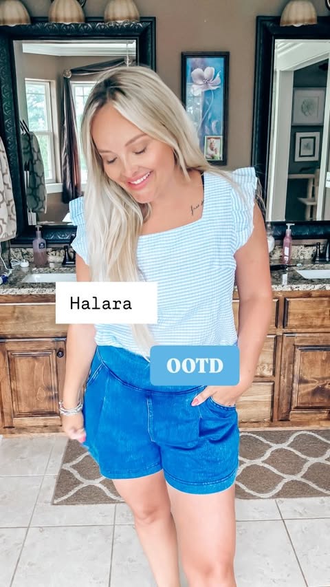 Instagram post by @sarahshawyall for Halara. Caption reads: @halara_official has done it again with these....