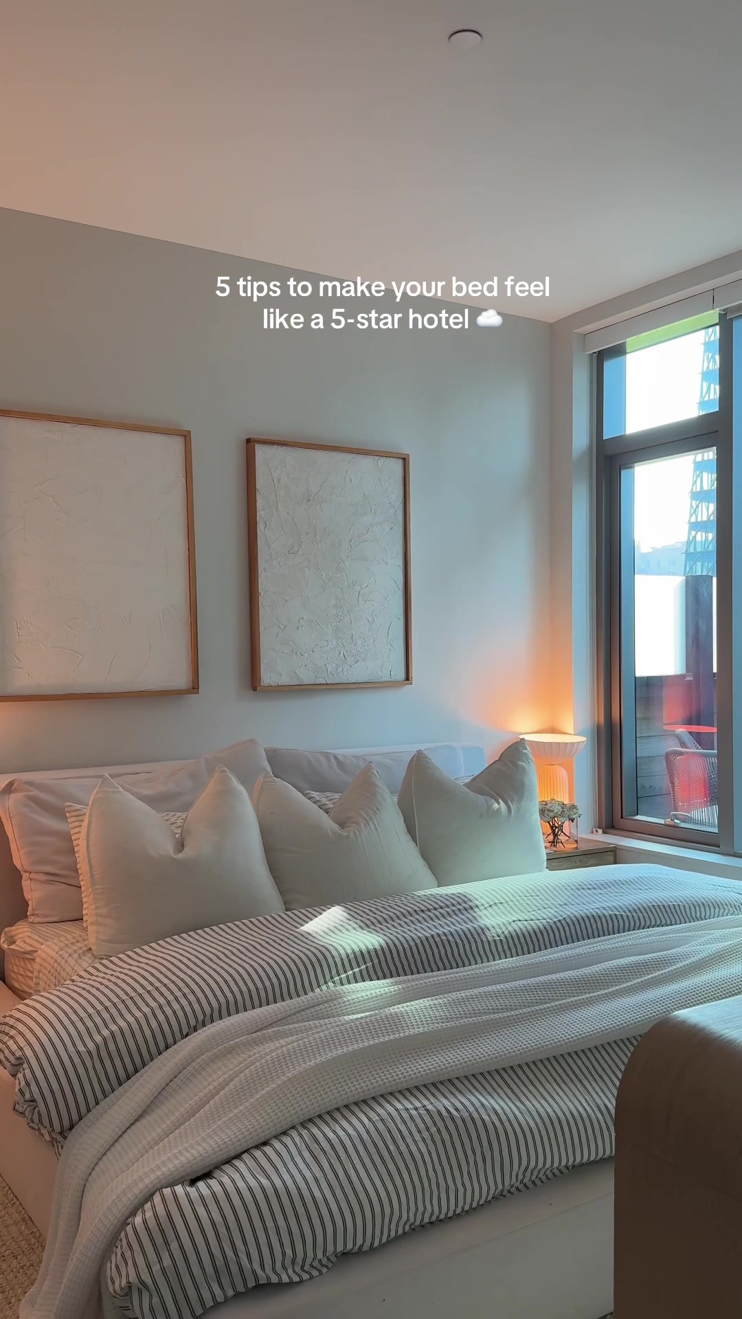 TikTok post by @kristenschick for Brooklinen. Caption reads: [...] a cloud ☁️ Best in bed with @Brooklinen !!....