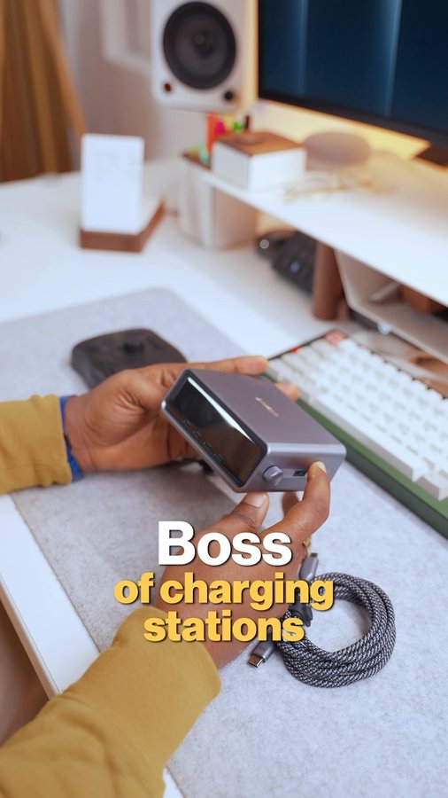 Instagram post by an influencer for Anker. Caption reads: [...] charge my devices. This is the Anker Prime....