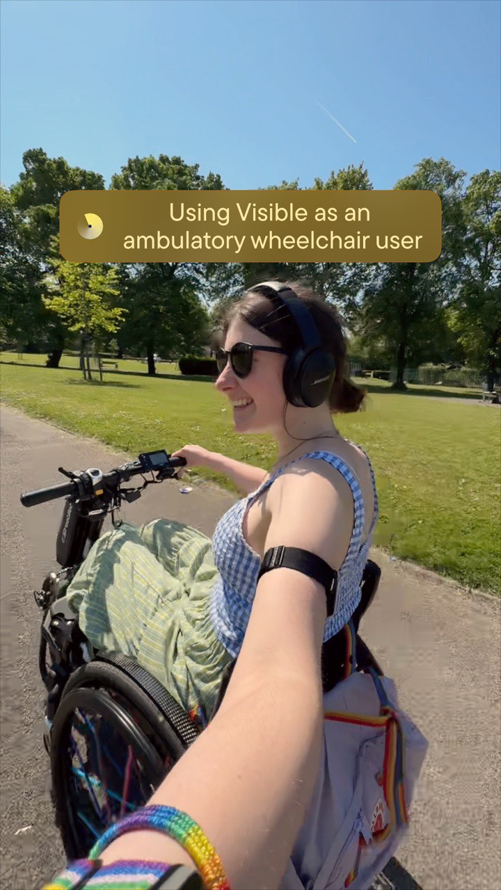 Instagram post by @zara.bethx for Visible. Caption reads: how do mobility aids actually help my body? 🫀....