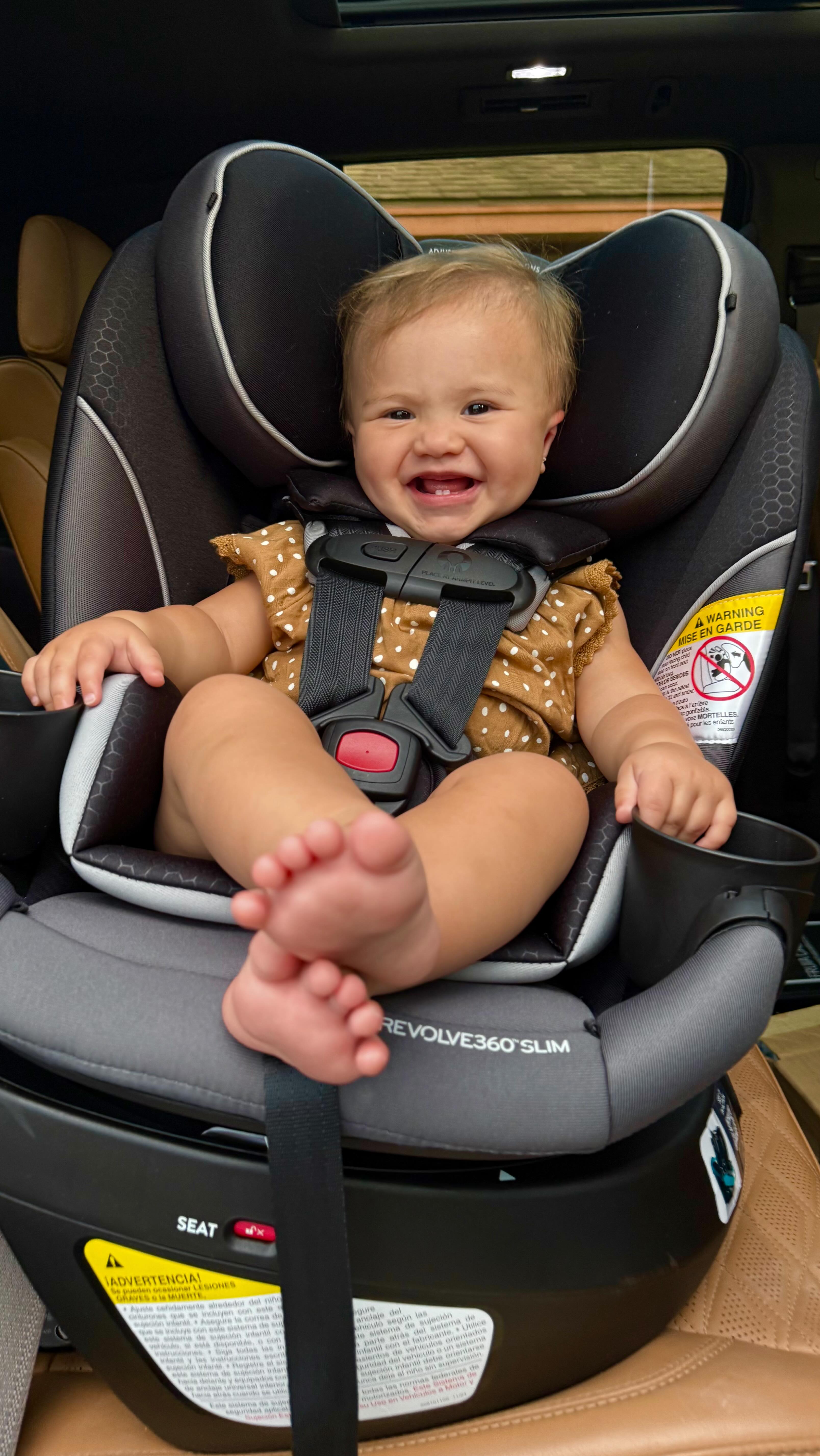 Instagram post by @itsaprilmarie for Evenflo. Caption reads: #Ad PARENTS! 😍 Don’t forget @Target’s car seat....