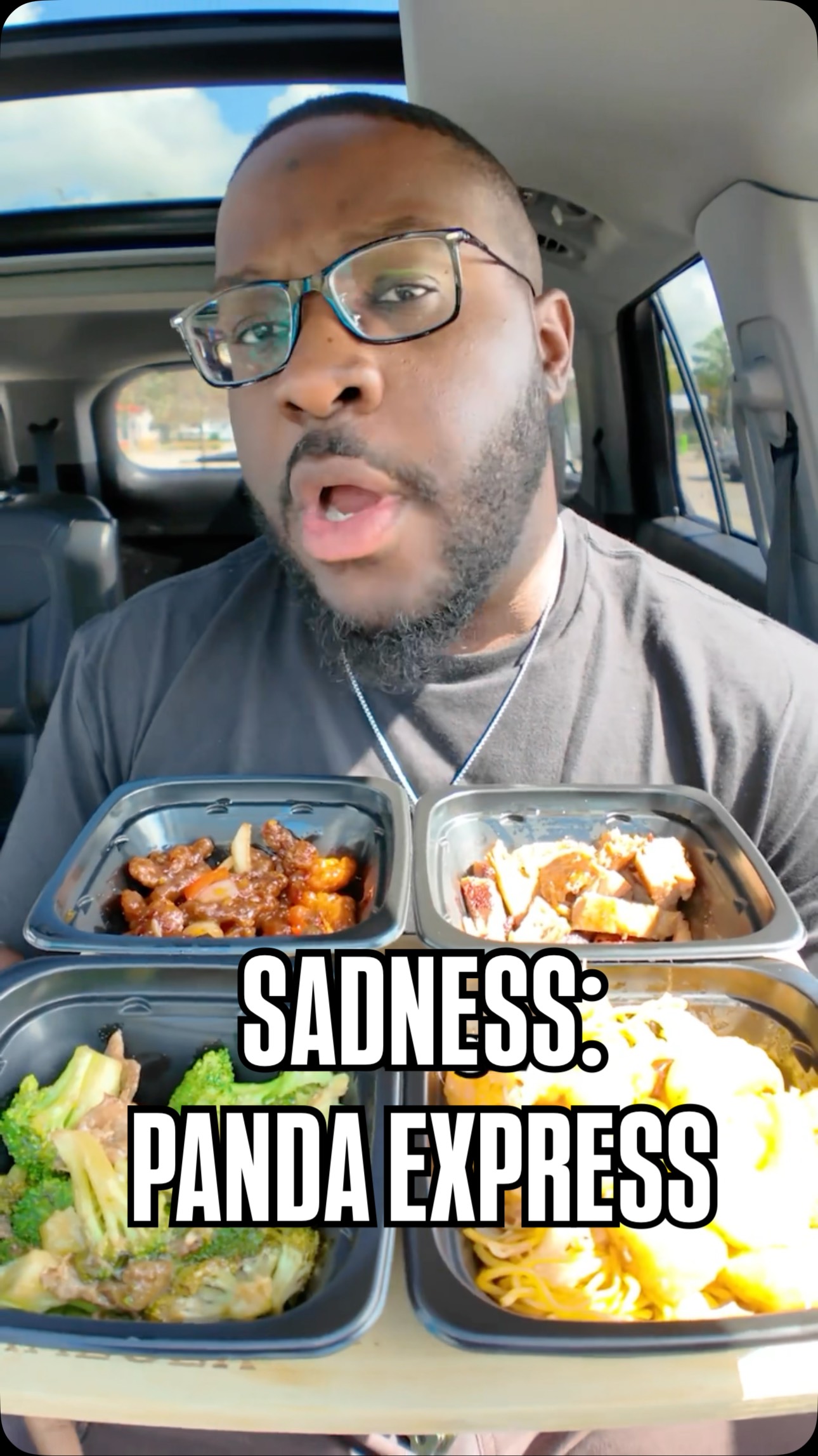 Instagram post by @s_johnson_voiceovers for Panda Express. Caption reads: @officialpandaexpress never fails to make my a$....