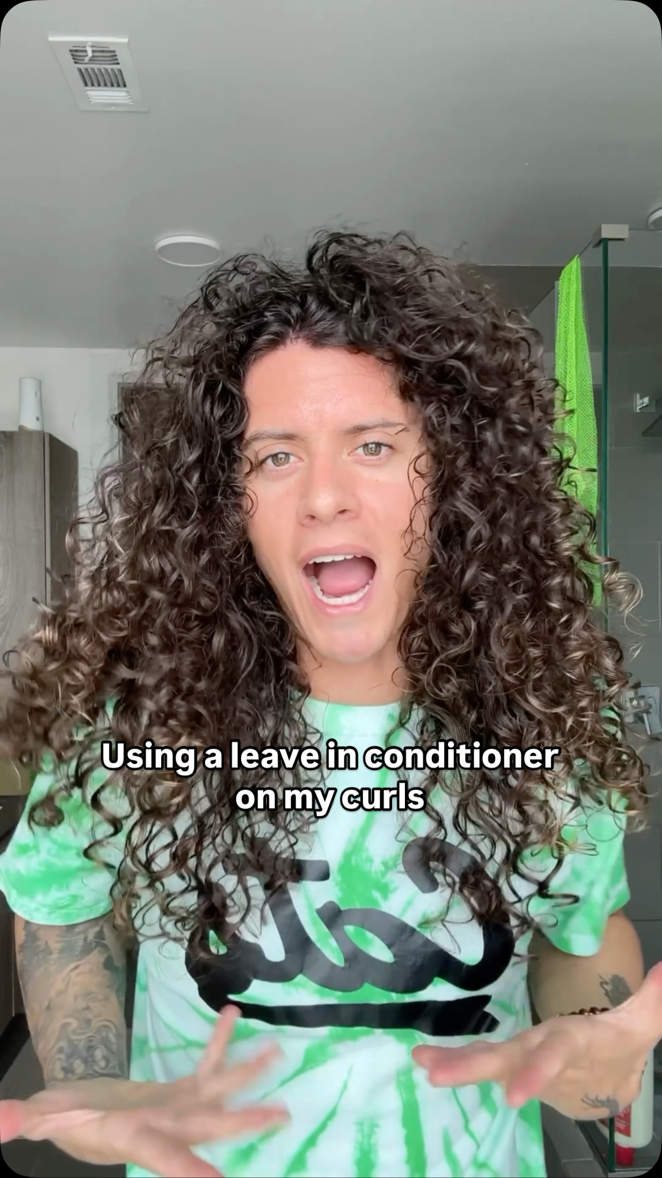 Instagram post by @iamorlandojames for DevaCurl. Caption reads: Using a leave in conditioner on my curls 

#reels....