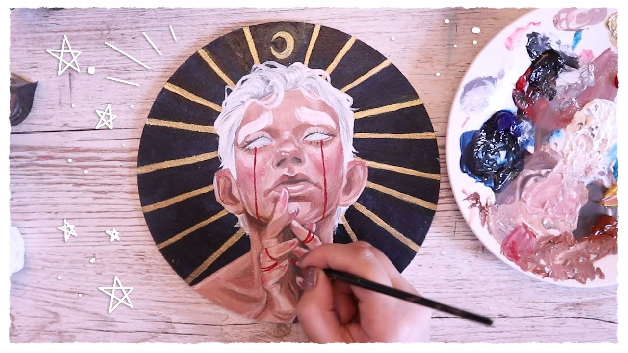 YouTube post by @Pypahsart for Amino Apps. Caption reads: Painting on wood! // acrylic painting process.