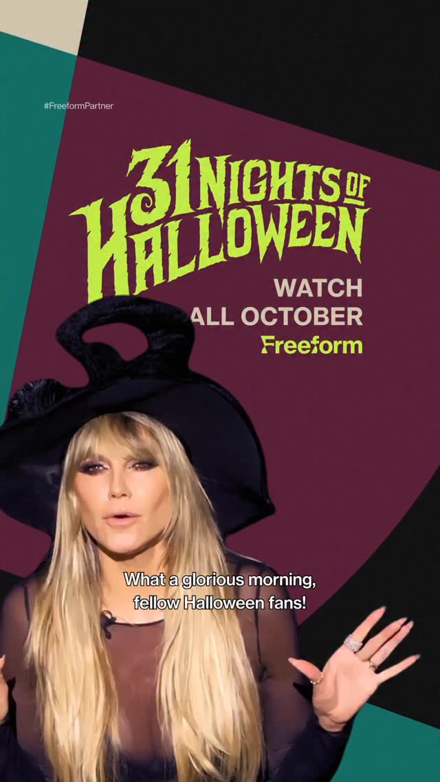 Instagram post by @heidiklum for Freeform. Caption reads: This lineup is killer 🧛🏻‍♀️ Watch your Halloween....