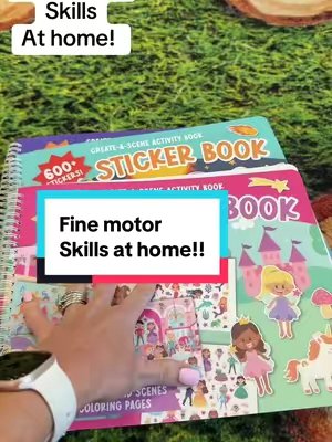 TikTok post by @owlsomekinders for Hadley Designs. Caption reads: [...] #finemotorskills #stickerbooks....