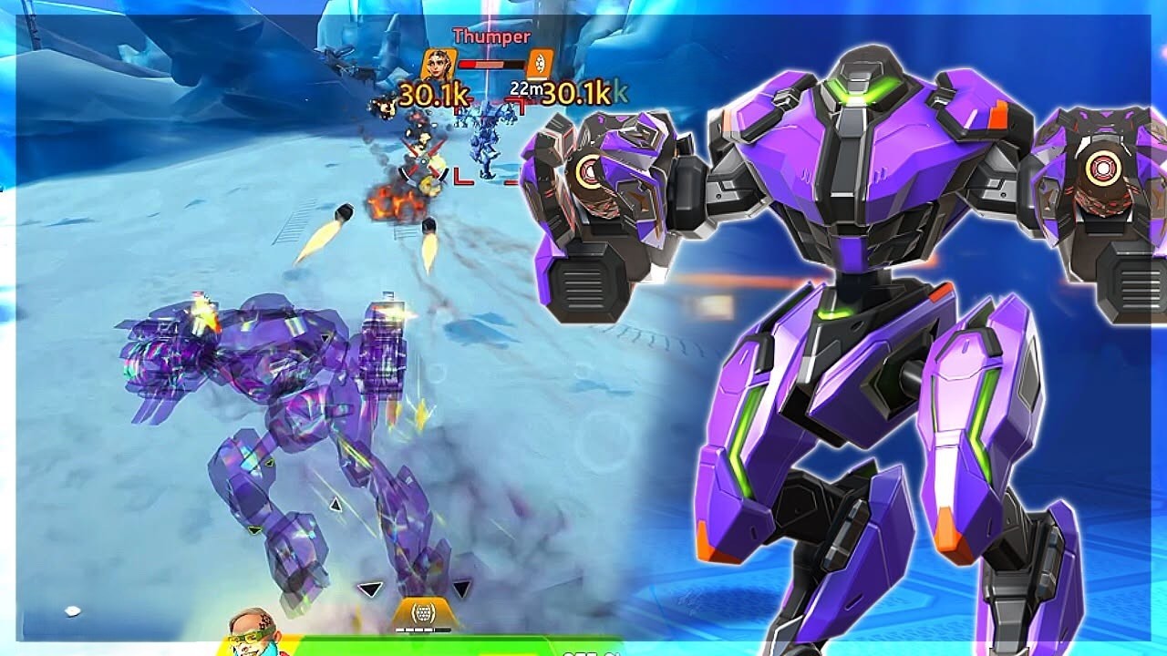 YouTube post by @RuFFlesMA for Plarium. Caption reads: [...] #mech #mecharena #mechgame #mobilegame....
